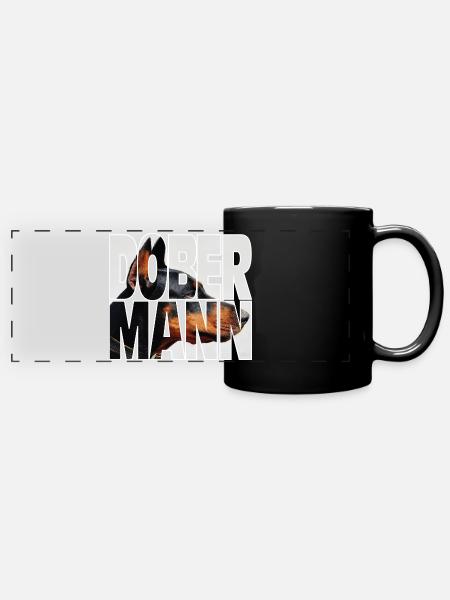 Doberman - Full Colour Panoramic Mug - black