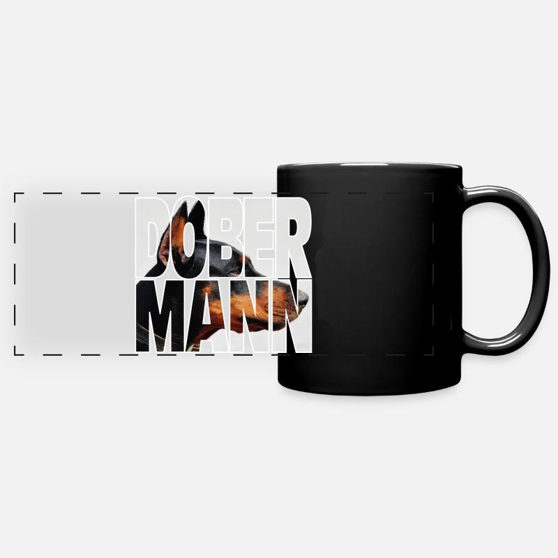 Doberman - Full Colour Panoramic Mug - black