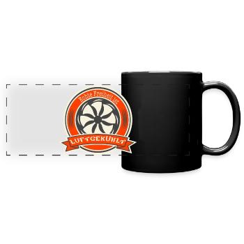 Oldtimer Luftgekühlter Boxermotor Spruch Freiheit - Panorama-Tasse farbig - Schwarz - Vorne