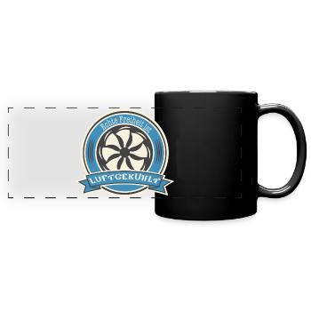 Oldtimer Luftgekühlter Boxermotor Spruch Freiheit - Panorama-Tasse farbig - Schwarz - Vorne