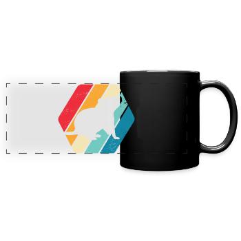 Maus Ratte Nager Nagetier Tier Natur Retro - Panorama-Tasse farbig - Schwarz - Vorne
