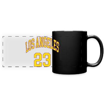 Los Angeles 23 - Panorama-Tasse farbig - Schwarz - Vorne
