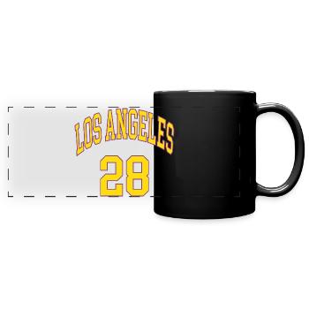 Los Angeles 28 - Panorama-Tasse farbig - Schwarz - Vorne