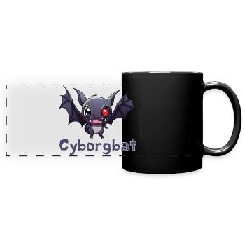 Cyborg Bat - Halloween - Full Colour Panoramic Mug - black - Front