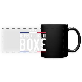 Boxen - I can't I boxing boxing france - Panorama-Tasse farbig - Schwarz - Vorne