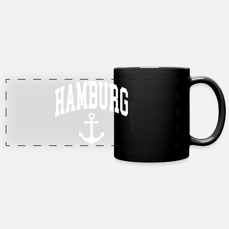 Hamburg - Panorama-Tasse farbig - Schwarz