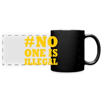 no one is illegal - Mug panoramique uni - noir - Devant