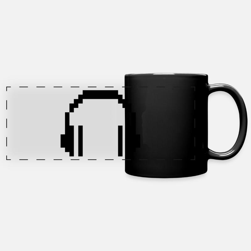 Casque 8 BIT - Mug panoramique uni - noir
