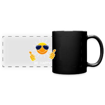 Le soleil, heureux ! - Mug panoramique uni - noir - Devant