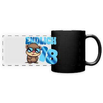 Erwachsen Teenie 18. Geburtstag volljährig - Otter - Panorama-Tasse farbig - Schwarz - Vorne