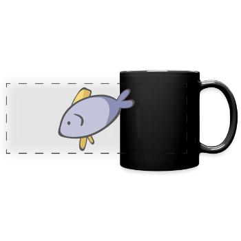 Poisson - Mug panoramique uni - noir - Devant