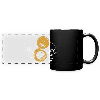 Sousaphone Marching Band Music Brass Instrument - Full Colour Panoramic Mug - black - Front