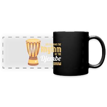 Djembe-Spieler Schlagzeuger Musik Schlagzeuger Musiker - Panorama-Tasse farbig - Schwarz - Vorne