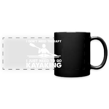 Kanu-Kajak-Paddeln Geschenkidee Wasser-Sportler - Panorama-Tasse farbig - Schwarz - Vorne