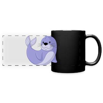 Sceau comique - Mug panoramique uni - noir - Devant