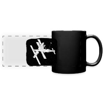 ISS - Panorama-Tasse farbig - Schwarz - Vorne