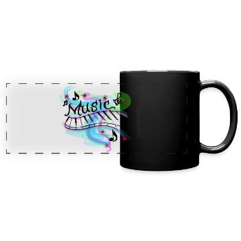 Musik - Panorama-Tasse farbig - Schwarz - Vorne