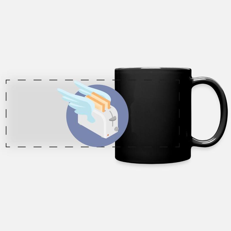Flying toaster - Full Colour Panoramic Mug - black