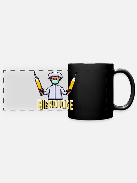 Bierologe - Panorama-Tasse farbig - Schwarz