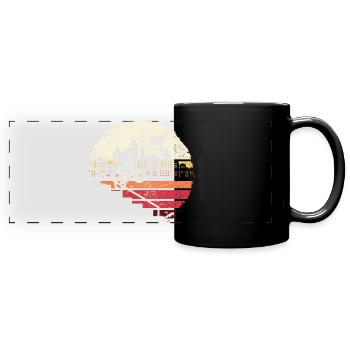 Urban Skyline Unicycle Glow - Full Colour Panoramic Mug - black - Front