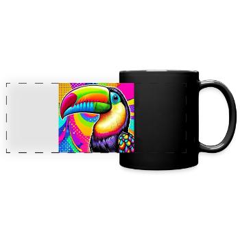 Toucan Pop Art - Mug panoramique uni - noir - Devant