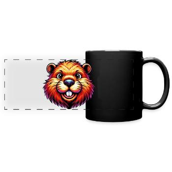 Bieber - Panorama-Tasse farbig - Schwarz - Vorne