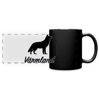 Värmland Wolf Suède Région Län Silhouette - Mug panoramique uni - noir - Devant