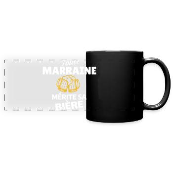 Wedding Friends Beer Fun Gift - Full Colour Panoramic Mug - black - Front