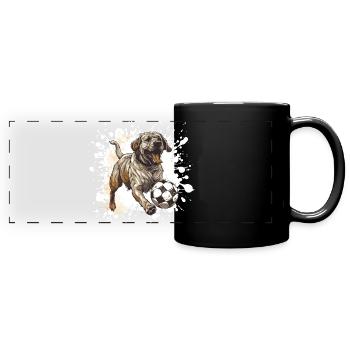Mastiff Hund Fussball Team - Panorama-Tasse farbig - Schwarz - Vorne
