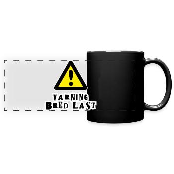 Warnung vor breiter Ladung - Panorama-Tasse farbig - Schwarz - Vorne