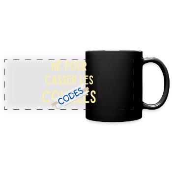 Born to break the codes - Full Colour Panoramic Mug - black - Front
