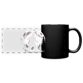 Pêche au Bigfoot - Mug panoramique uni - noir - Devant