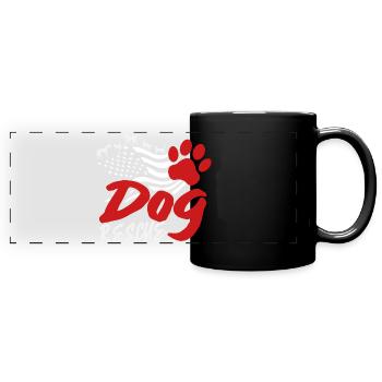 Adopt American Flag Dog Rescue Usa and - Full Colour Panoramic Mug - black - Front