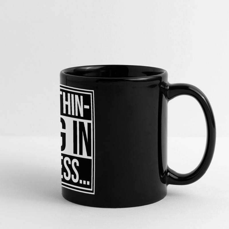 Overthinking In Process Funny Brooding Saying Logo Full Colour Panoramic Mug