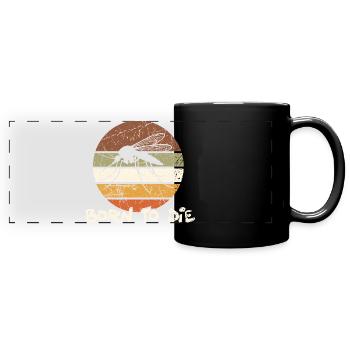 Born to Die – Vintage Retro Mosquito - Full Colour Panoramic Mug - black - Front