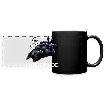 Hundemüde Schwarzer Schäferhund Schäferhundhalter - Panorama-Tasse farbig - Schwarz - Vorne