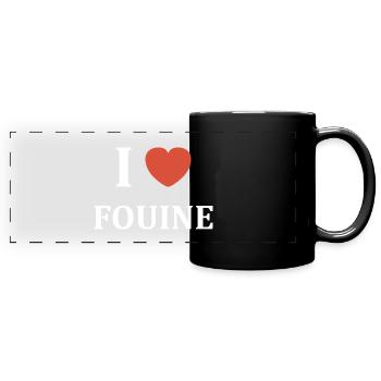 i love fouine - Mug panoramique uni - noir - Devant