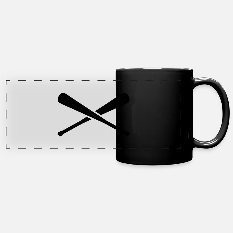 baseball_x_1c - Panorama-Tasse farbig - Schwarz