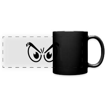 eyes__f1 - Panorama-Tasse farbig - Schwarz - Vorne