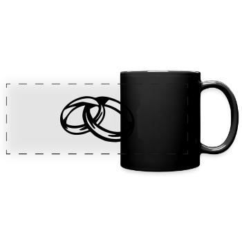 Eheringe - Wedding Band - Panorama-Tasse farbig - Schwarz - Vorne