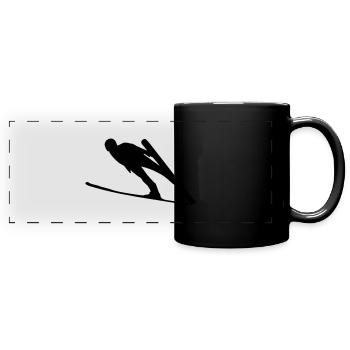 Skispringer - Panorama-Tasse farbig - Schwarz - Vorne