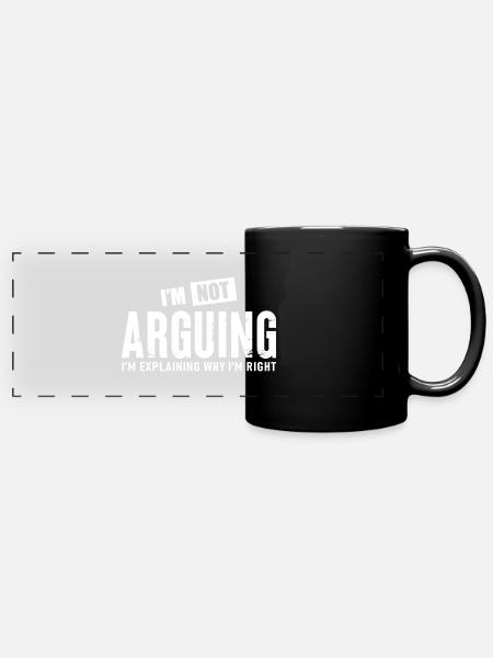 ich streite nicht - Panorama-Tasse farbig - Schwarz