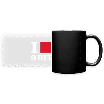 I love 8-bit - Full Colour Panoramic Mug - black - Front