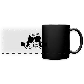 Comic 2 Friends Beer Glasses - Full Colour Panoramic Mug - black - Front
