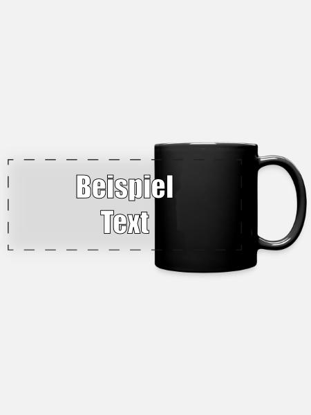 Beispiel Text - Panorama-Tasse farbig - Schwarz