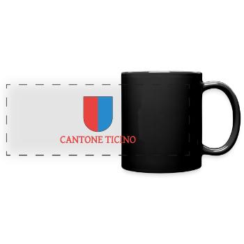 Kanton Tessin - Panorama-Tasse farbig - Schwarz - Vorne