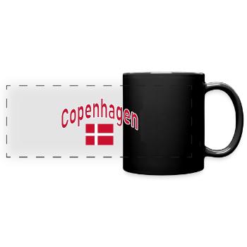 Copenhague Danemark drapeau - Mug panoramique uni - noir - Devant