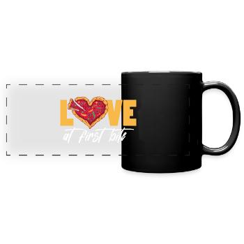 Love At First - Pizza Slices Lover Pizza - Mug panoramique uni - noir - Devant