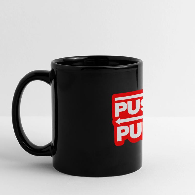 Push and Pull Red Panorama-Tasse farbig