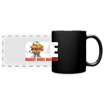 La taille compte vraiment - Burger humour cadeau - Mug panoramique uni - noir - Devant